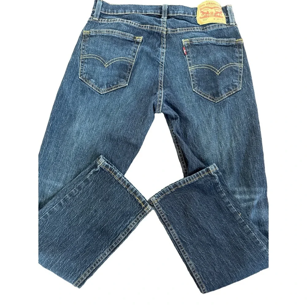 Levi's 559 Men's Relaxed Straight Fit Jeans Dark Wash Denim Size 30x30